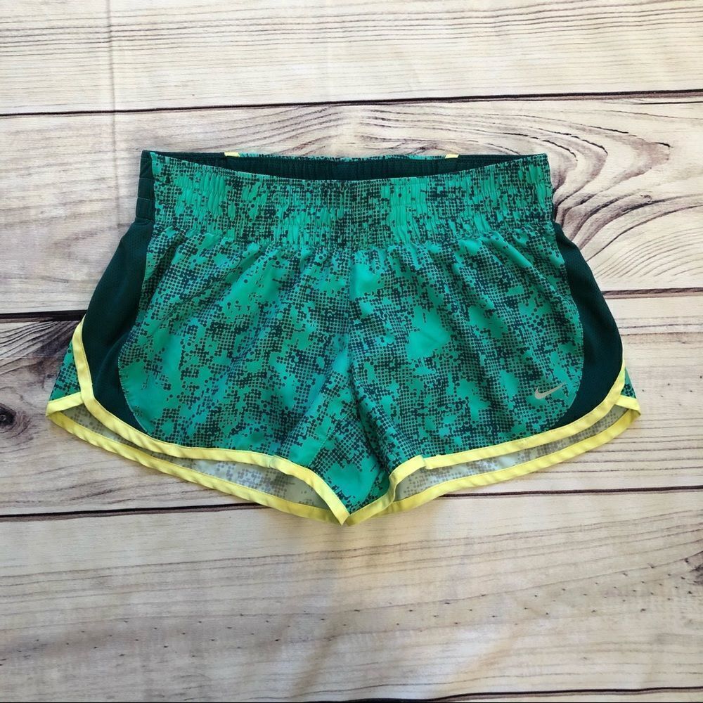 Nike Green Patterned Dri-Fit Shorts Small